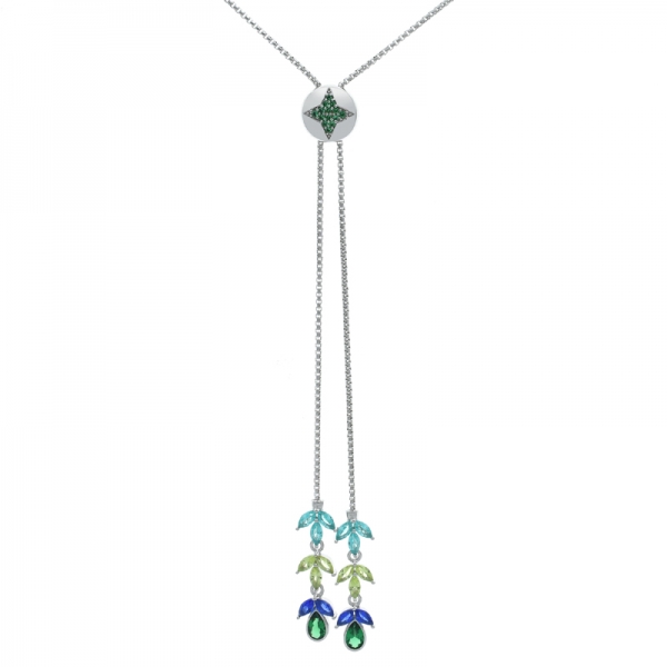 925 Sterling Silver Paraiba Adjustable Necklace 