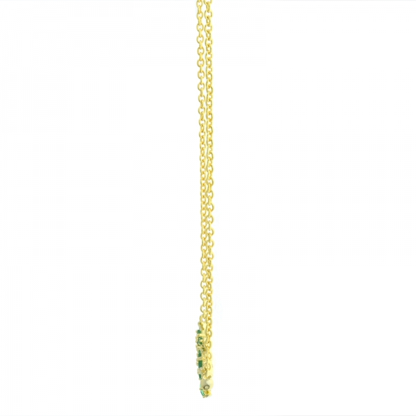 925 Silver Green Nano Bamboo Necklace 