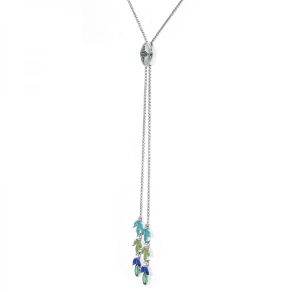 925 Sterling Silver Paraiba Adjustable Necklace 