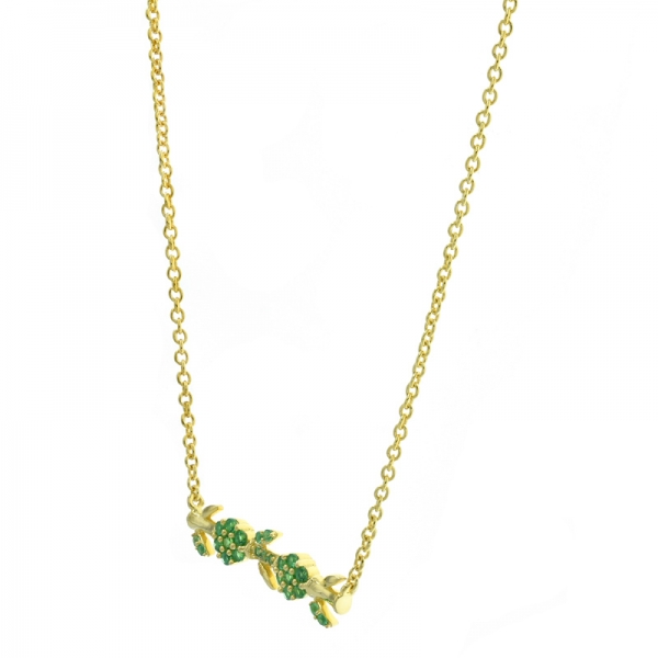 925 Silver Green Nano Bamboo Necklace 