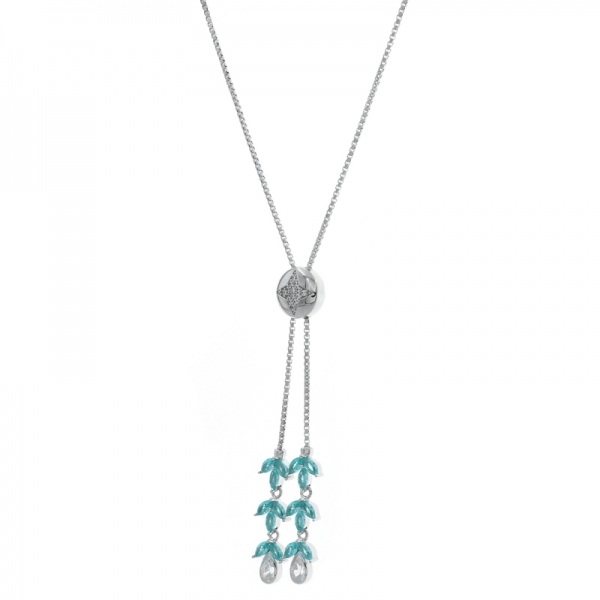 925 Sterling Silver Paraiba Adjustable Necklace 