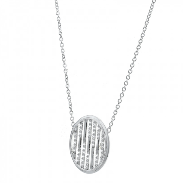 925 Sterling Silver Round Shape Simple Necklace 