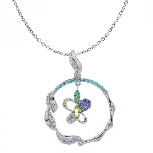 925 Unique Multicolor Silver Pendant For Ladies 