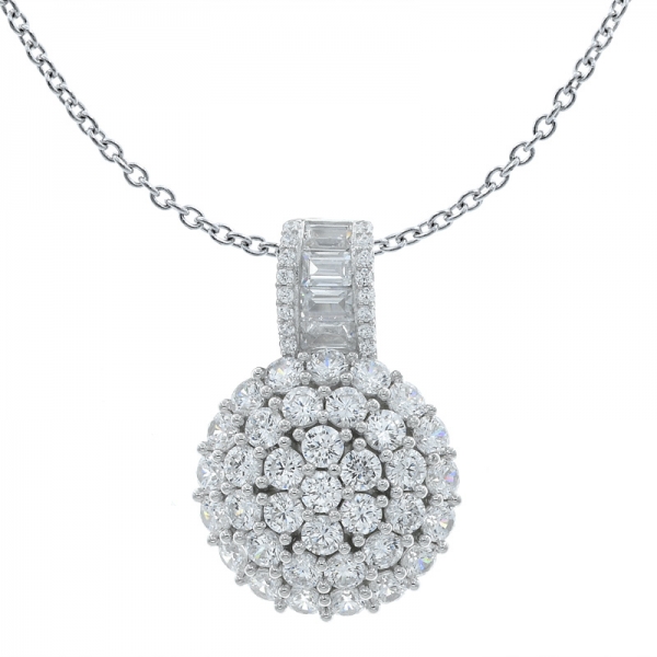 925 Sightly Round Shape Silver Ladies Pendant 