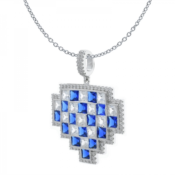 925 Stylish Lattice Silver Pendant 