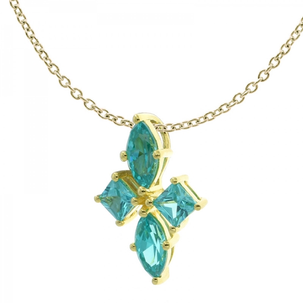 925 Precious Brilliant Paraiba Silver Necklace 