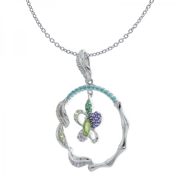 925 Unique Multicolor Silver Pendant For Ladies 