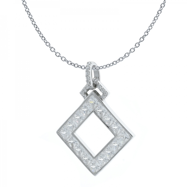 925 Subtle Square Shape Silver Pendant 