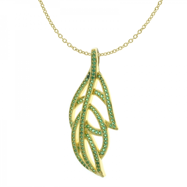 Fancy 925 Silver Leaf Shape Pendant 