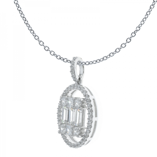 925 Sightly Halo Silver Ladies Pendant 