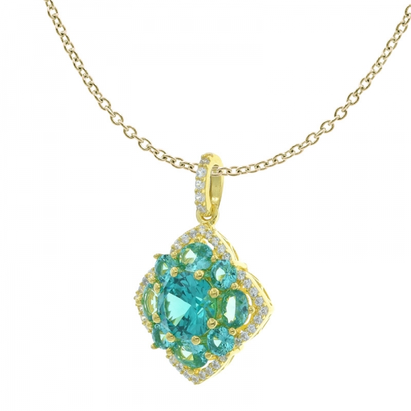 Women Refined Elegant Paraiba Silver Pendant 