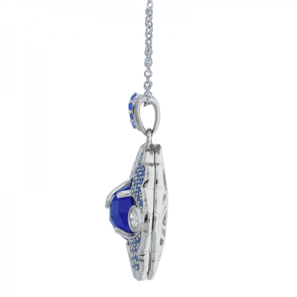 925 Winsome Silver Blue Nano Pendant Locket 