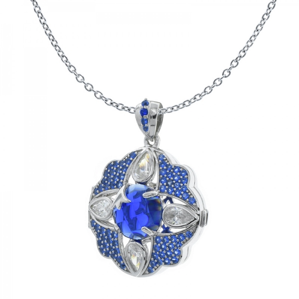 925 Winsome Silver Blue Nano Pendant Locket 