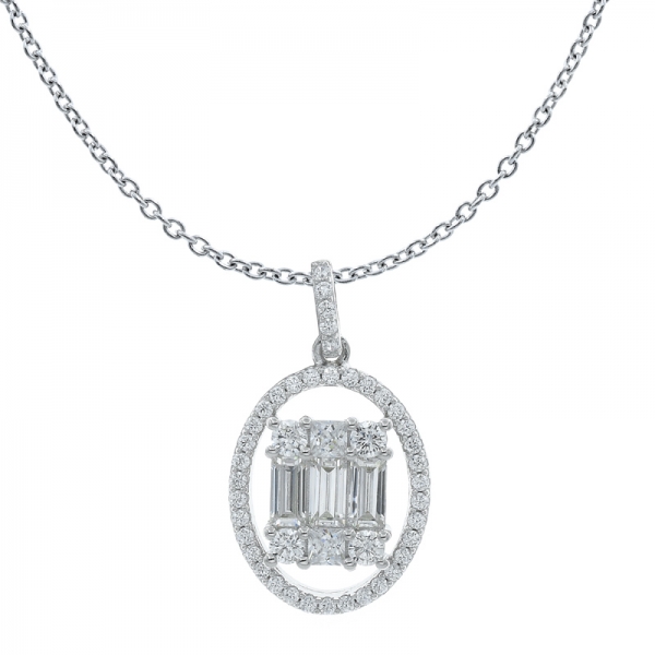 925 Sightly Halo Silver Ladies Pendant 