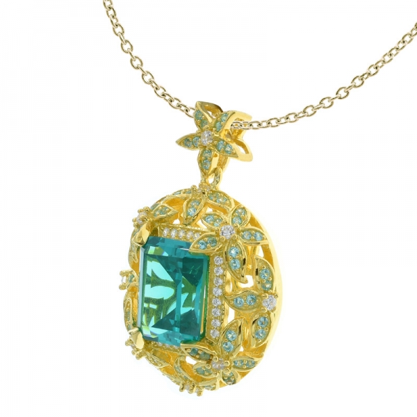 925 Refined Elegant Paraiba Silver Pendant 