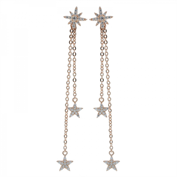 925 Silver Winsome Star Dangling Earrings 