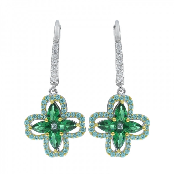 925 Silver Stylish 4 Leaf Clover Earrings 