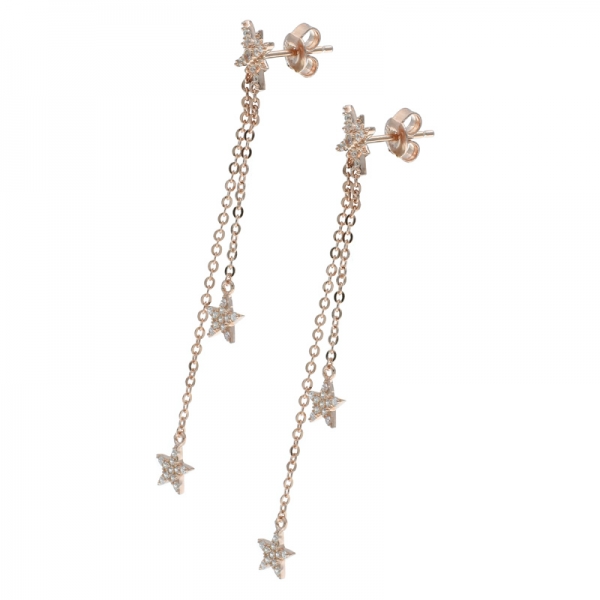 925 Silver Winsome Star Dangling Earrings 