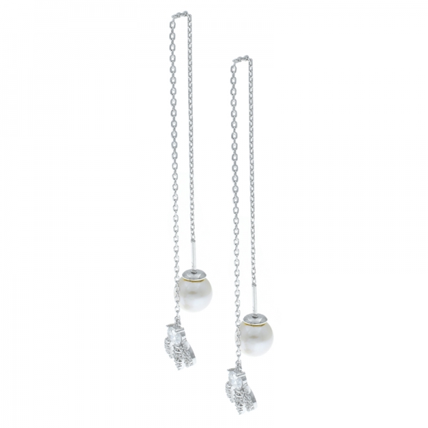 925 Silver Winsome Bee Dangling Earrings 