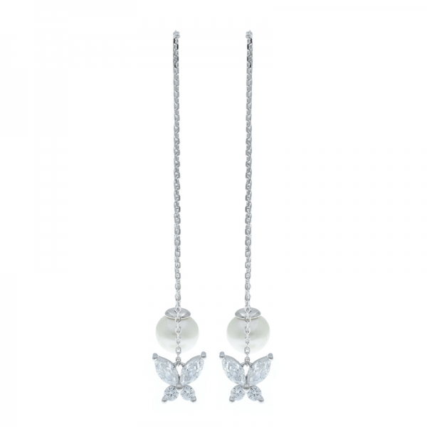 925 Silver Butterfly Dangling Earrings 