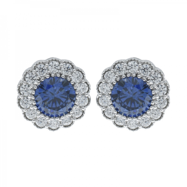 925 Silver Exquisite Ladies Tanzantie CZ Stud Earrings 