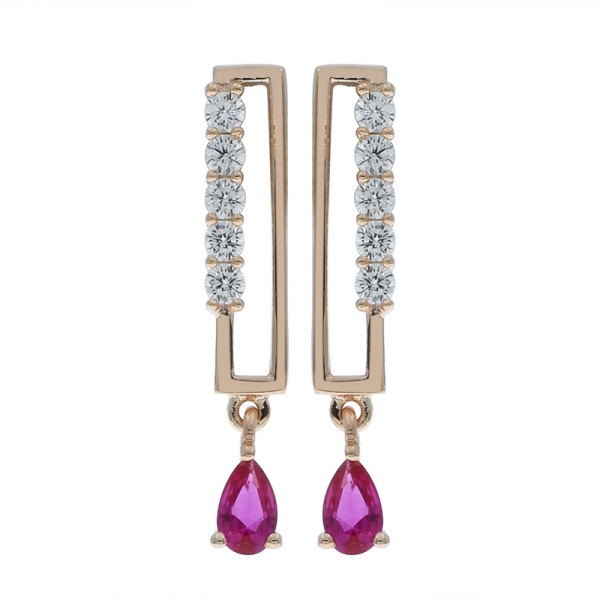 925 Sterling Silver Refined Elegant Rose Gold Plated Earrings 
