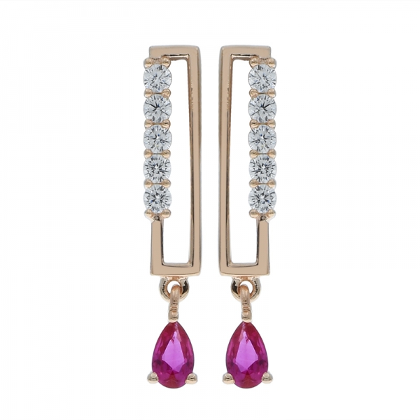 925 Sterling Silver Refined Elegant Rose Gold Plated Earrings 