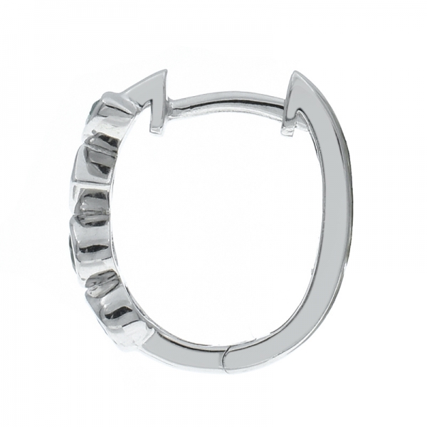 925 Sterling Silver Hinged Hoop Earrings 