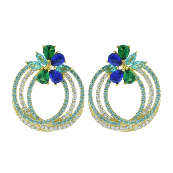 925 Silver Stylish Multi Circle Ladies Earrings 