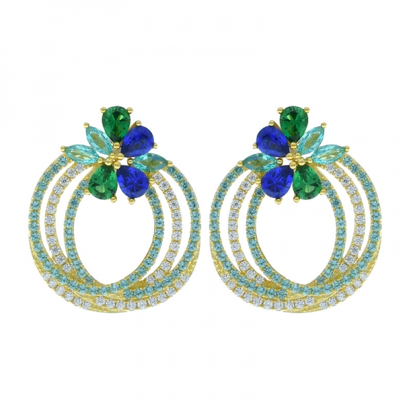 925 Silver Stylish Multi Circle Ladies Earrings 