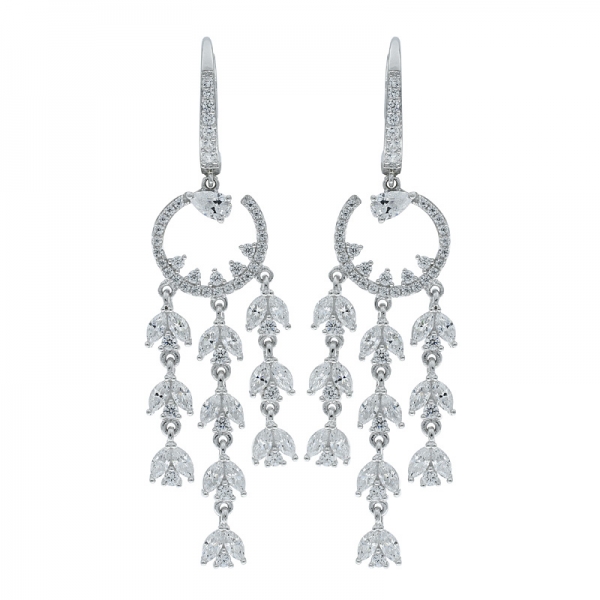 925 Sterling Silver Elegant Chandelier Earrings 