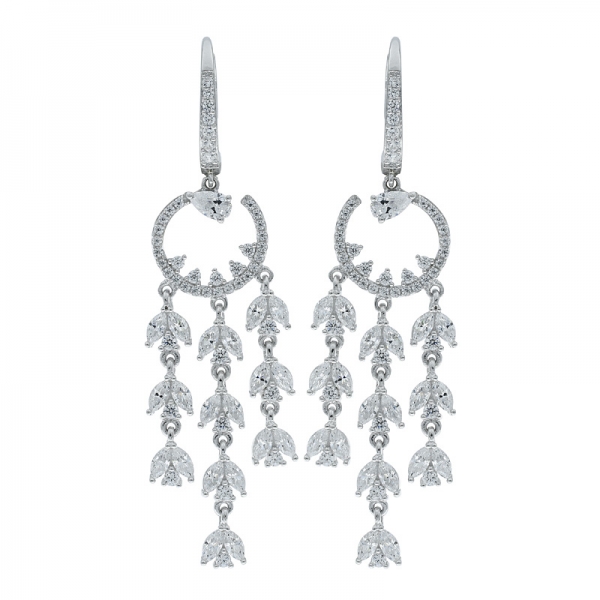 925 Sterling Silver Elegant Chandelier Earrings 