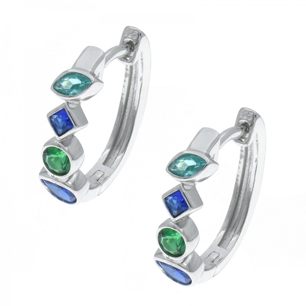 925 Sterling Silver Hinged Hoop Earrings 