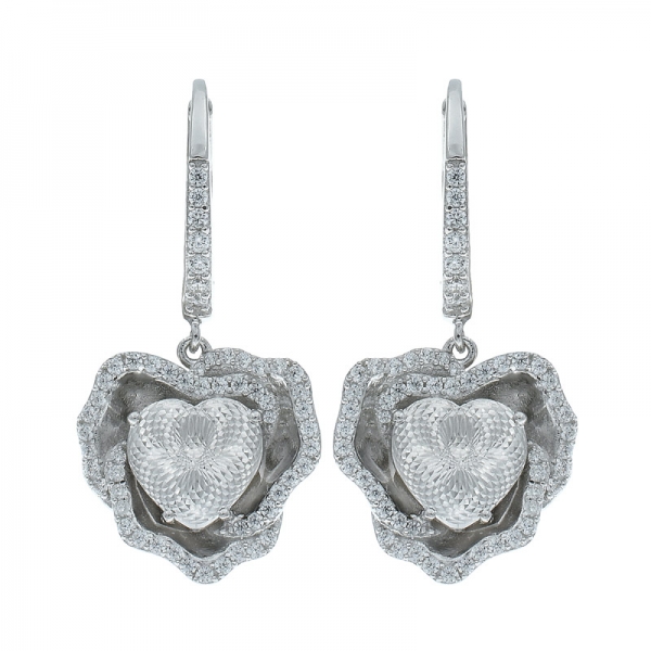 925 Silver Lavish Rose Gold Plated Floral Earrings 