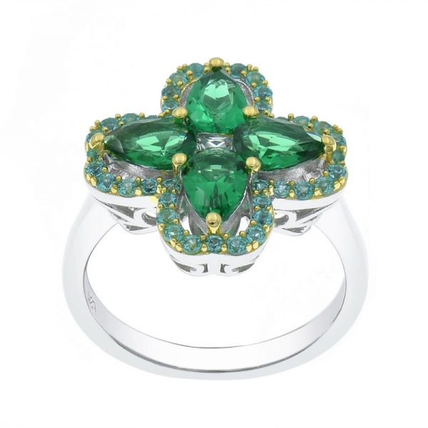 925 Splendid Four Leaf Clover Silver Ring 