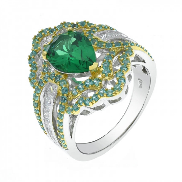 925 Sterling Silver Shining Green Nano Ring 