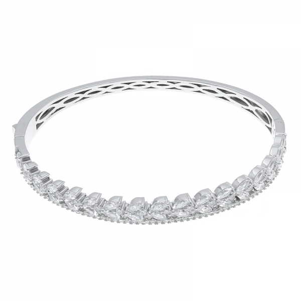 925 Sterling Silver Classic White CZ Bangle 