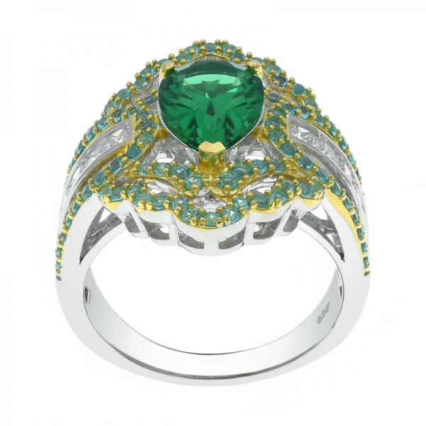 925 Sterling Silver Shining Green Nano Ring 