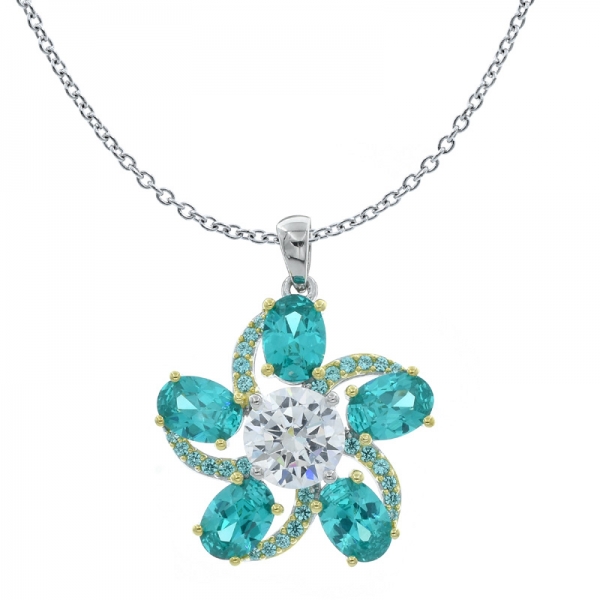 925 Sterling Multicolor Floral Ladies Pendant 