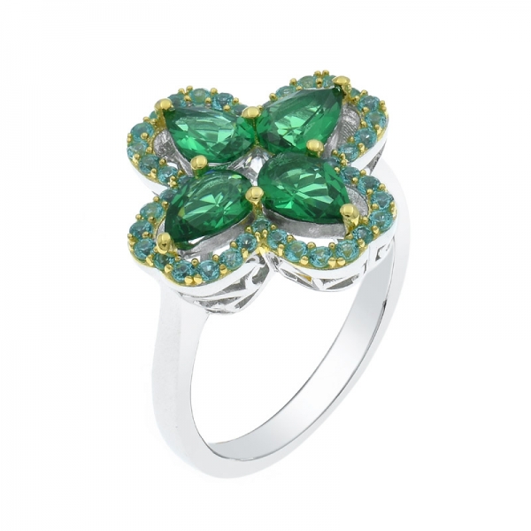 925 Splendid Four Leaf Clover Silver Ring 