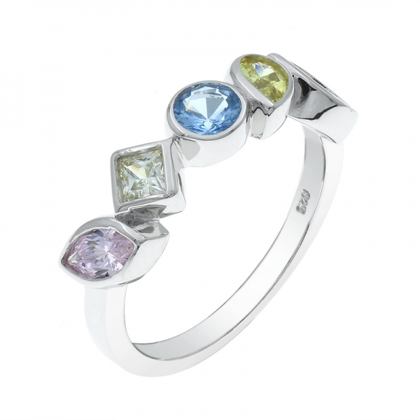 925 Silver Five Stone Ring For Ladies 