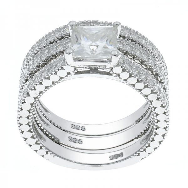 925 Silver Detachable White CZ Ring 