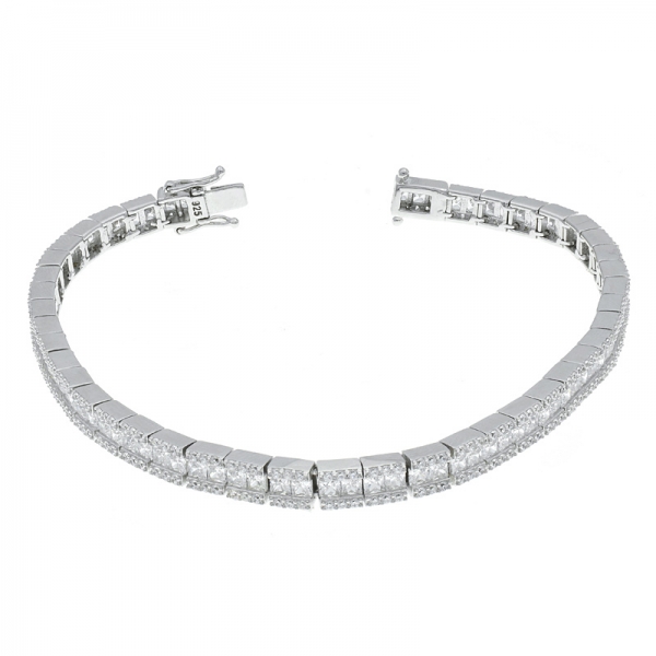 925 Sterling Silver Understated White CZ Bracelet 