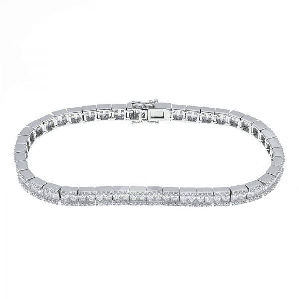 925 Sterling Silver Understated White CZ Bracelet 