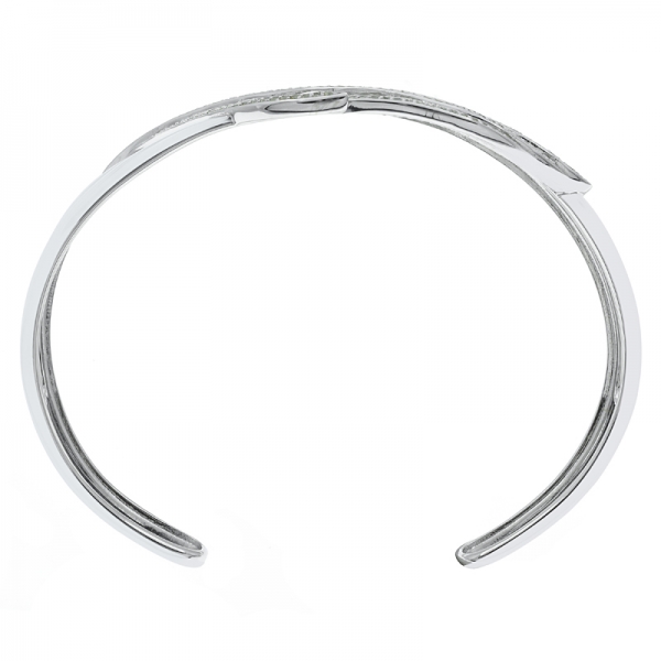 925 Sterling Silver Leaf Shape Bangle 