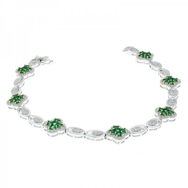 925 Silver Wonderful Four Leaf Clover Bracelet 