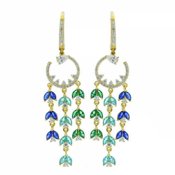 925 Sterling Silver Elegant Chandelier Earrings 