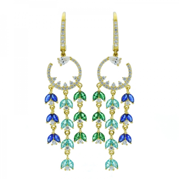 925 Sterling Silver Elegant Chandelier Earrings 