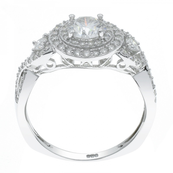Splendour 925 Sterling Silver Halo Ladies Ring 