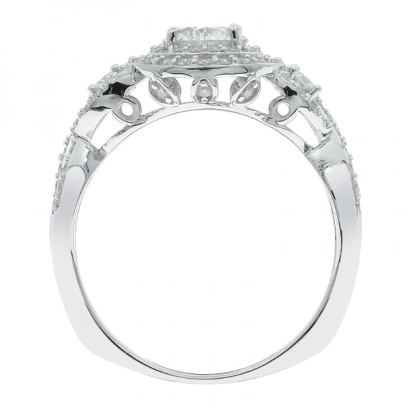 Splendour 925 Sterling Silver Halo Ladies Ring 